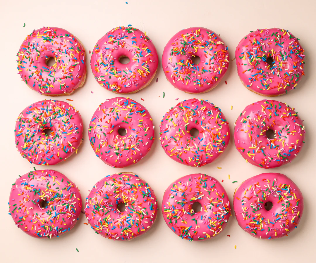 12 Pink Sprinkle (VG) Doughnuts